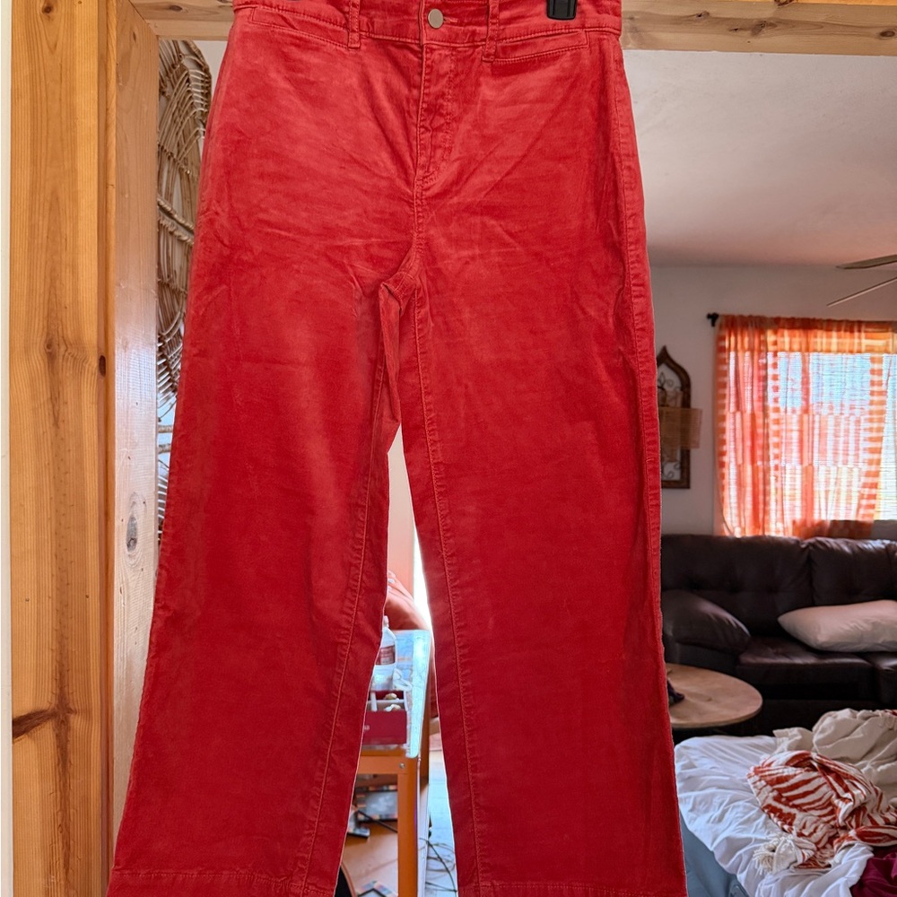 LOFT Red Wide Leg Pants
